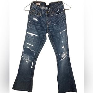 Vintage True Religion Flare Ripped Jeans